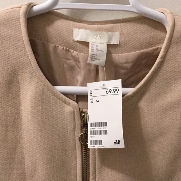 H&M Blush Zip Front Coat - Picture 5 of 6